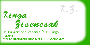 kinga zisencsak business card